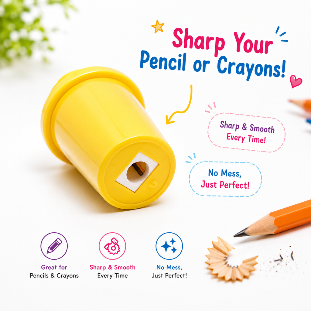 Vanilla Yellow 2-in-1 Ice Cream Cup Eraser & Sharpener