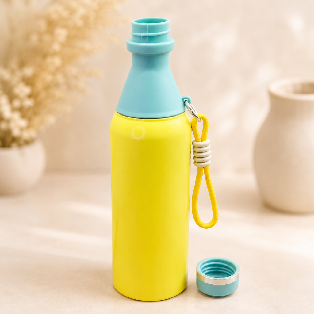 Premium Insulated Bottle – Yellow & Sky | 530ml