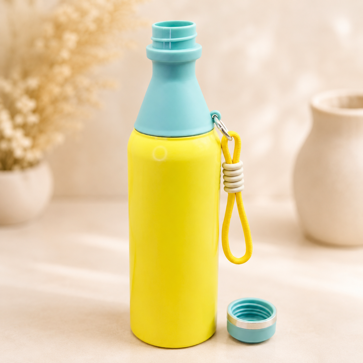 Premium Insulated Bottle – Yellow & Sky | 530ml